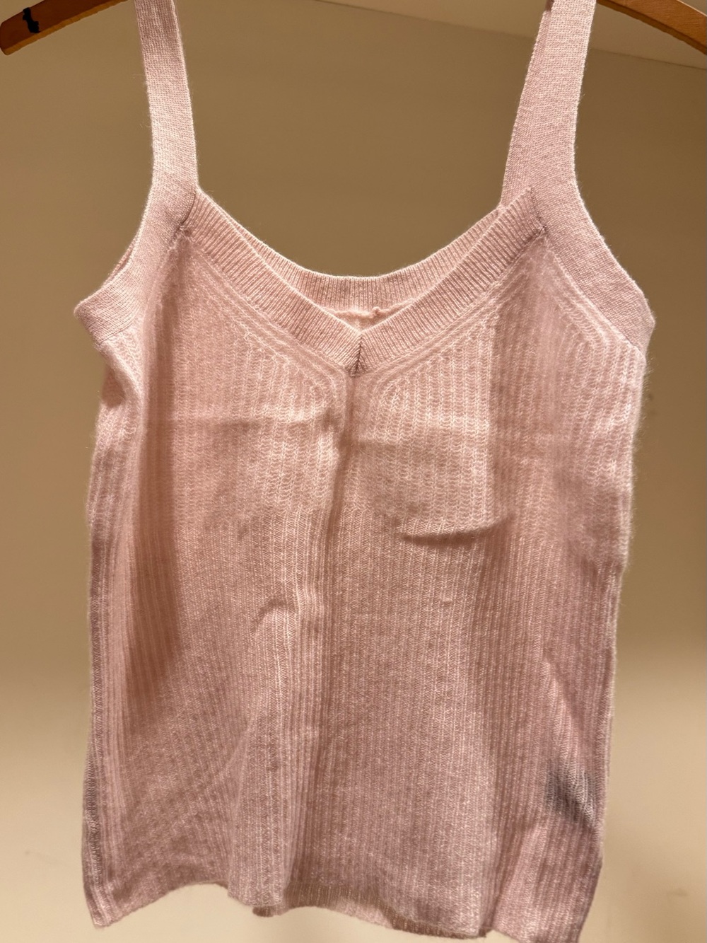 rag & bone Pale Pink Ribbed Knit cashmere Camisole
